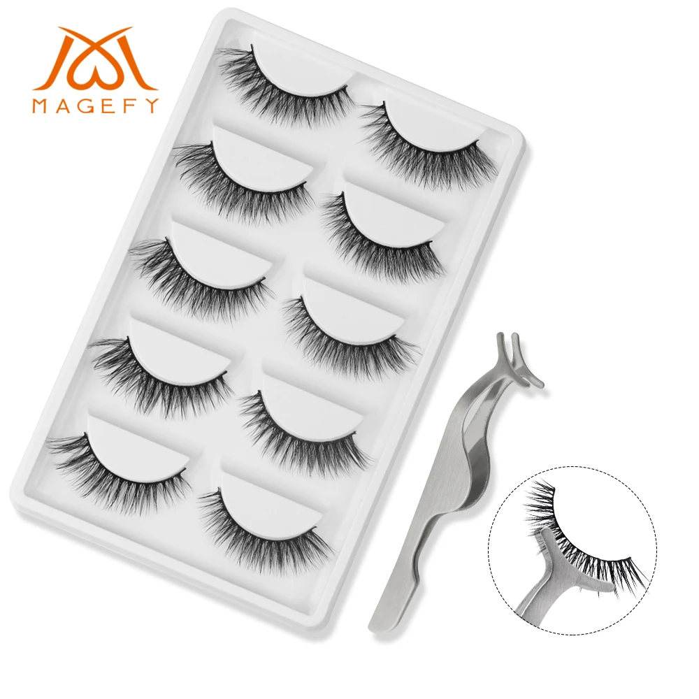 

5 Pairs Natural False Eyelashes 3D Mink Lashes Soft Thick Lashes Long Eyelash Extension Fake Mink Eyelashes cilios maquiagem