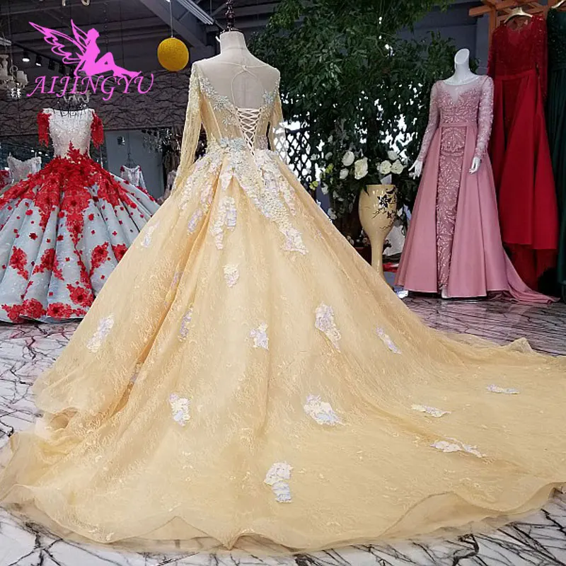 AIJINGYU Wedding Dress Tail Muslim Luxury With Butterfly Amazing Australia Romantic Bridal Gowns Wedding Veils