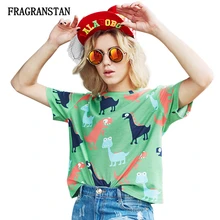 Женские новые весенне-летние модные футболки женские с круглым вырезом с милым рисунком Топ Повседневная Свободная Женская одежда футболки высокого качества JQ618