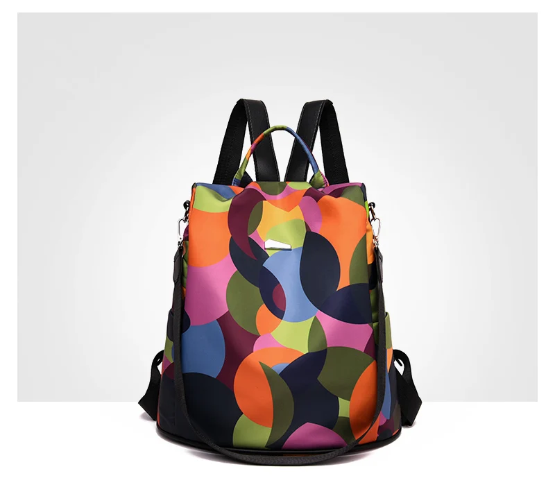Красочный черный рюкзак женский Молодежный Школьный рюкзак для девочки подростка Оксфорд Противоугонный рюкзак женский водонепроницаемый рюкзак для женщин