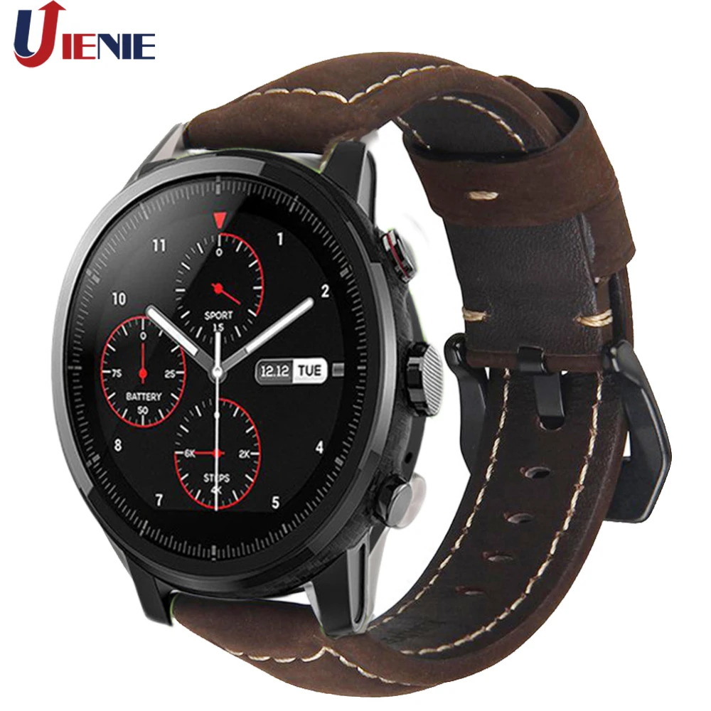 

Leather Watch Band Strap for Huami Amazfit Stratos 2 2S/GTR 47mm/Galaxy Watch 42 46mm Gear S2 S3 Smart Bracelet Band 20mm 22mm