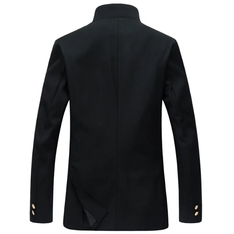 Новинка, Мужская черная тонкая туника, однобортный пиджак, японская школьная форма, пальто для колледжа
