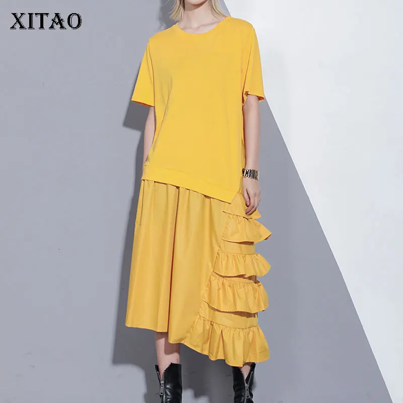 [XITAO] 2019 Весна Лето Корея Мода Новые Женские o-образным вырезом с коротким рукавом