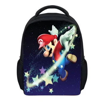 

13 Inch Kids Backpack Mario Children School Bags Boys Girls Daily Backpacks Students Bag Mochila Gift