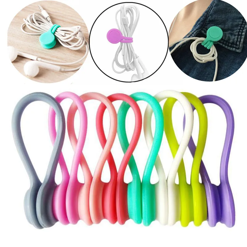 

1PC Silicone Magnet Coil Earphone Cable Winder Headset Type Bobbin Winder Hubs Cord Holder Cable Wire Organizer for xiaomi