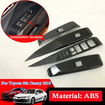 

QCBXYYXH Car Styling Windows Control Panel Sequins Internal Door Windows Switch Lift Panel Cover For Toyota 8th Camry 2018 2019