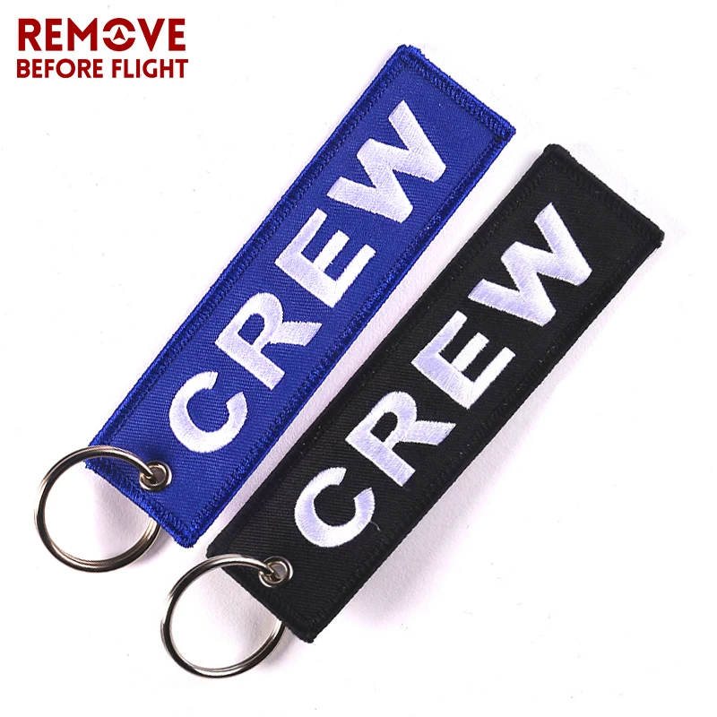 Fashion Jewelry Crew Key Chains OEM Keychain Jewelry Luggage Tag Safety Label Embroidery Crew Key Ring Chain for Aviation Gifts 01