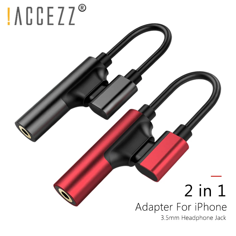 Kopen ! ACCEZZ 2 in 1 3.5mm Jack AUX Oortelefoon Connector Voor iphone X XS MAX XR 6 7 8 Plus lading Luisteren Adapter Voor iphone Connector