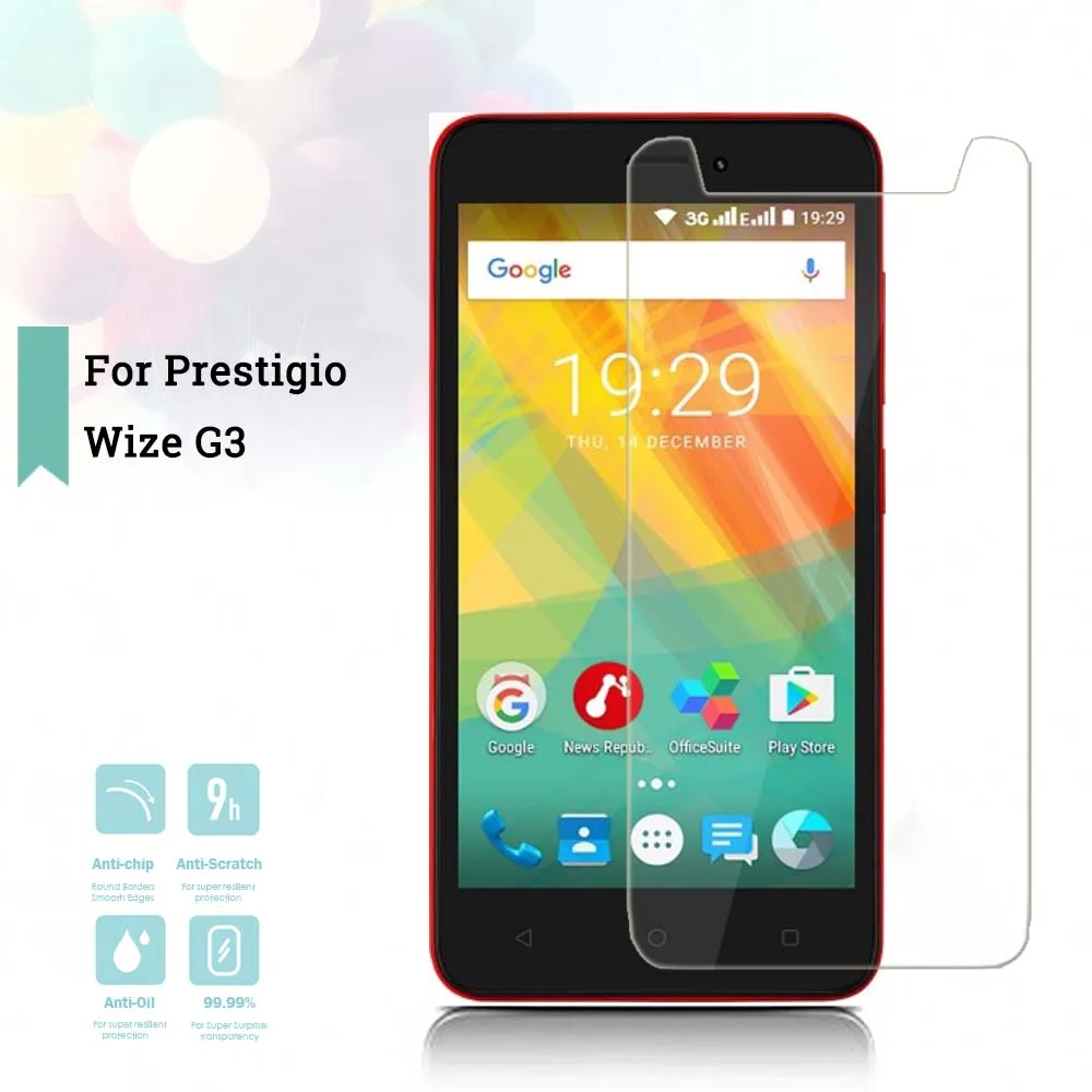 

2.5D 0.26mm Ultra Tempered Glass For Prestigio Wize G3 Toughened Protector Film Protective Screen Case Cover FOR Muze k3 Lte