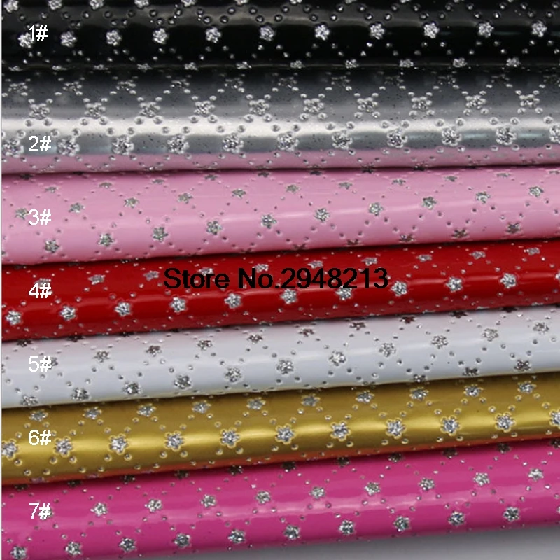 

10pcs/lots Glitter flower Synthetic Leather sheet Fabric Vinly For Valentine's Day Hair Bow Bags 20*34cm PGL03