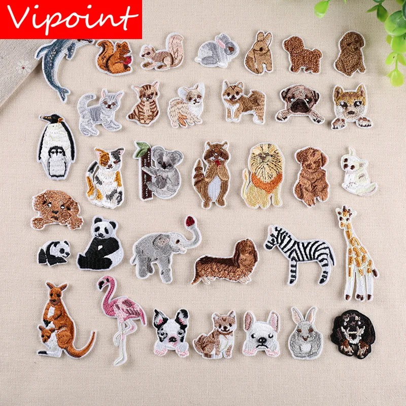 

VIPOINT embroidery dogs lion rabbit patches animal patches badges applique patches for clothing YX-1