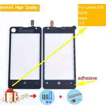 For Nokia Microsoft Lumia 430 N430 Touch Screen Touch Panel Sensor Digitizer Front Glass Outer Lens Touchscreen NO LCD black