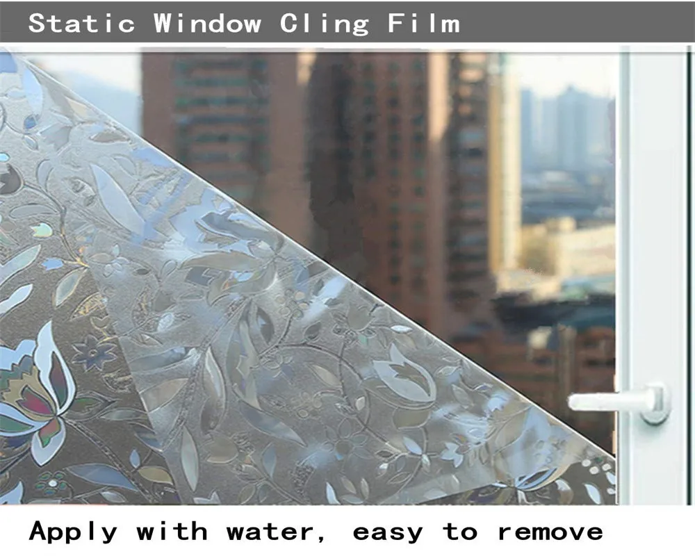 Funlife 60x200cm Decor Window Privacy Film Vinyl Self-adhesive Film Stained Window Film Window Clings Static Window Sticker