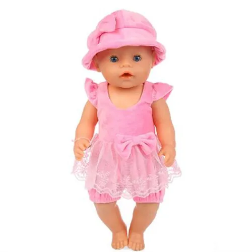

Pink Fashion Dress Clothes Wear for 43cm/17inch Baby Doll , Children best Birthday Gift