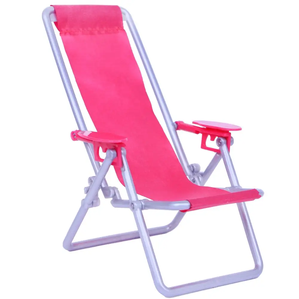 1:6 Scale Dollhouse Furniture Swim Foldable Deckchair Accessories For Barbie Doll For Blythe House Lounge Pink Rose Beach Chair 1:6 Scale Dollhouse Furniture Swim Foldable Deckchair Accessories For Barbie Doll For Blythe House Lounge Pink Rose Beach Chair