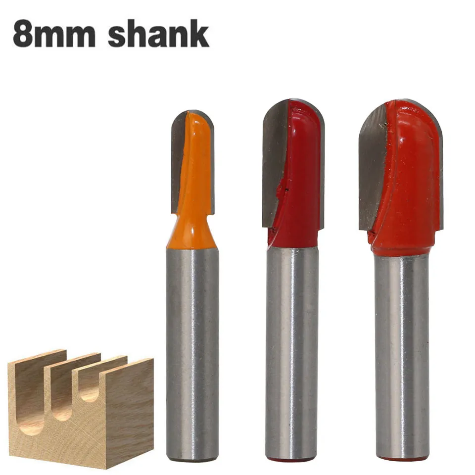 

1pc 8mm Shank Long Blade Round Nose Wood Router Bit Long Reach Core Box Cutter For Wood Router Bits For Wood Cheap Price
