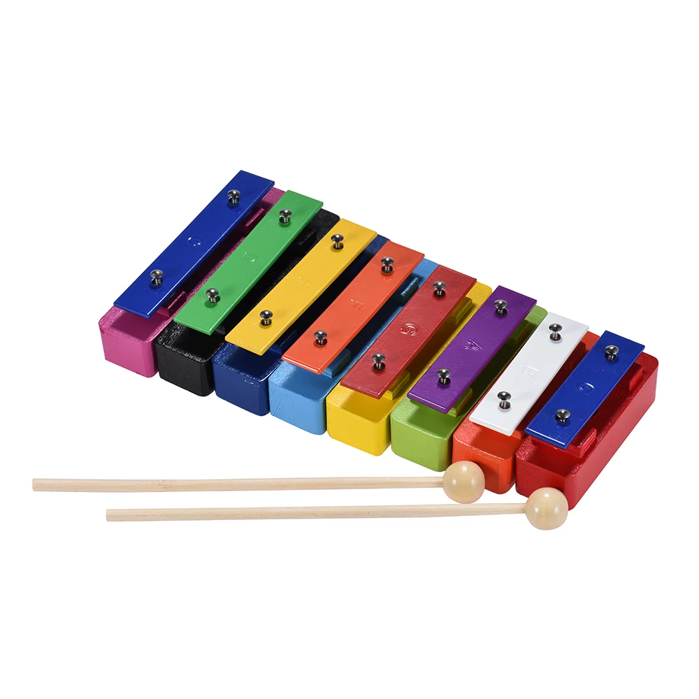 Роскошный красочный 8 Note glockenмся резонатор Набор колокольчиков ударный