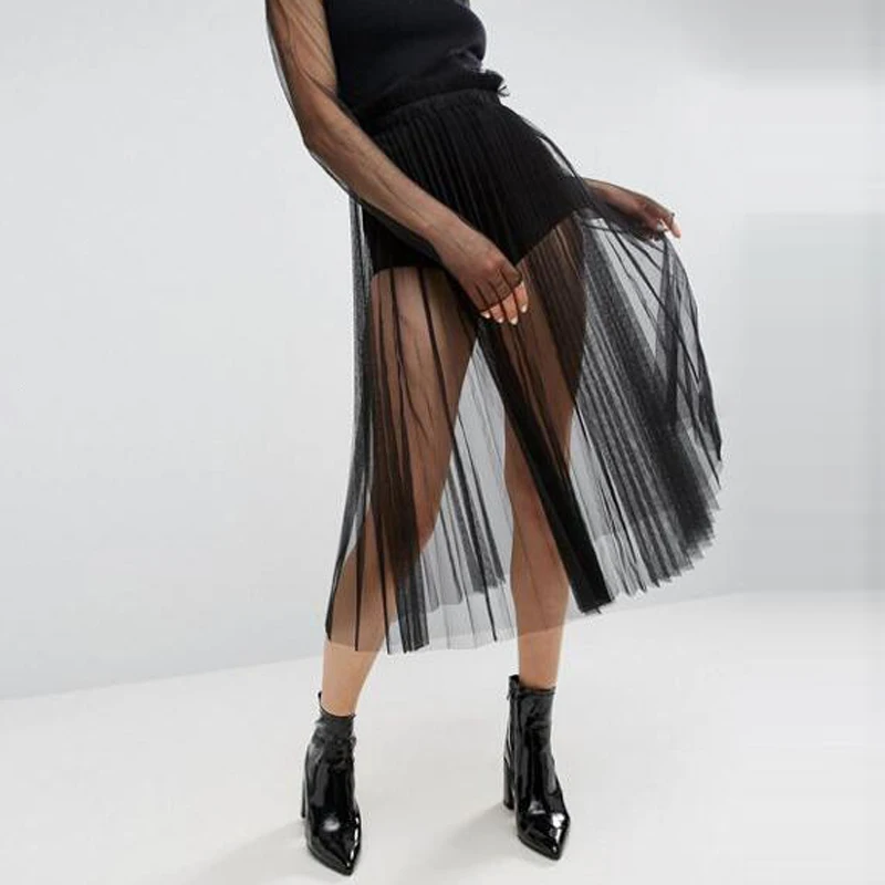 largas de tul para mujer, negro de una capa ropa hecha a medida, barata, Sexy, de 2017 - AliExpress Ropa de mujer