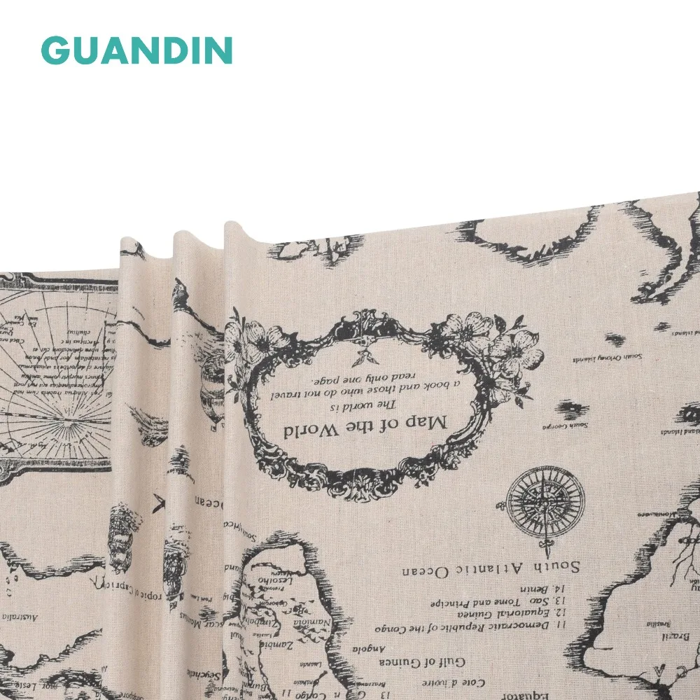 Ткань из хлопка и льна с принтом GUANDIN для шитья своими руками дивана скатерти