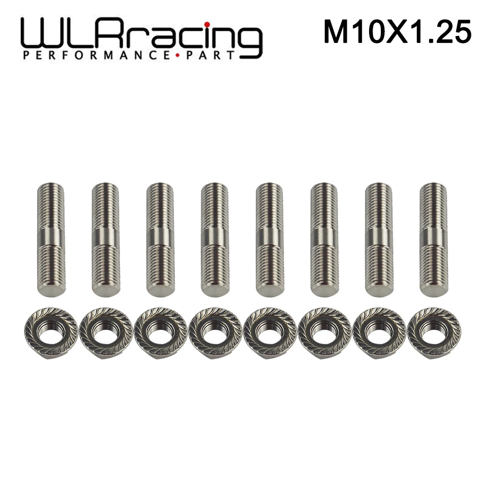 WLR Racing 8 pcs 10mm Stainless Steel Exhaust Studs & Serrated Nuts