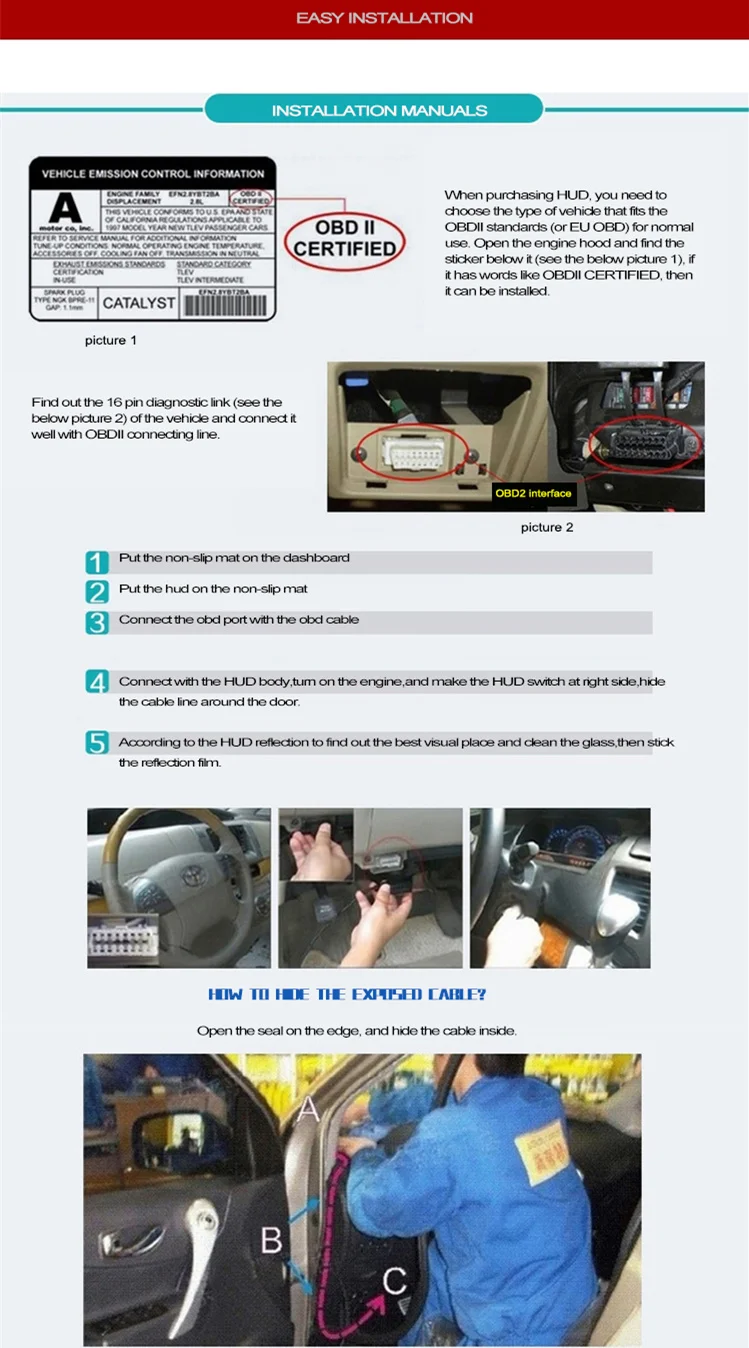 Obd2 M9 HUD Дисплей автомобиля 5,5 дюймов лобовое стекло проектор OBD2 euobd автомобиль вождения дисплей скорость об/мин Расход топлива