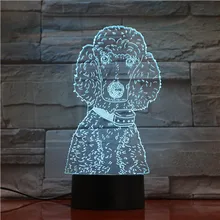 Новинка пуделя 3D Детский Светильник светодиодный USB Night Lights 3D собак светодиодный освещения GX1681