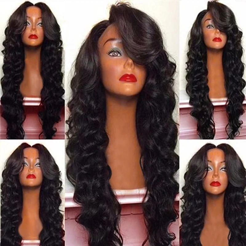 

180% Thick Density  8A Grade Full density Virgin Brazilian Human Hair wigs Full Lace Wig with baby hair for black women