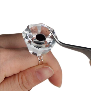

2pcs Crystal Tattoo Ink Ring Cups For Permanent Makeup Ring Caps For Pigment Microblading Eyebrow/Lip Supplies