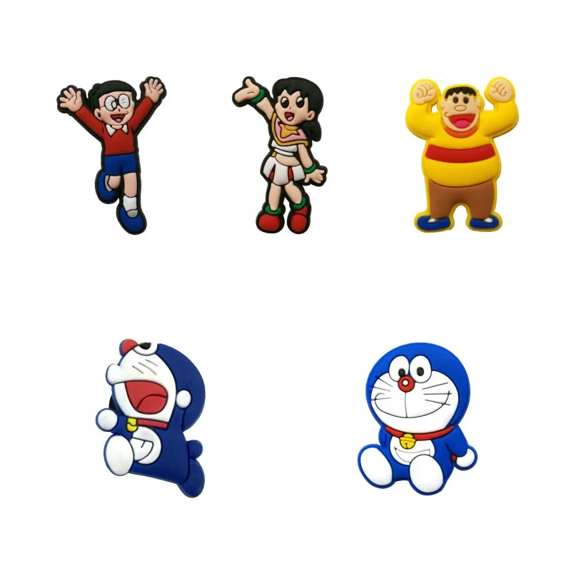 

100pcs Cute Doraemon PVC Shoe Charms Accessory Buckles Fit Bracelets Wristbands Croc Bag JIBZ Kids Best Birthday Gifts