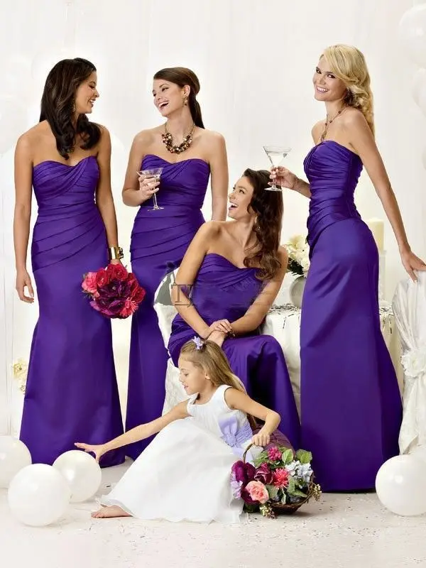 Purple and Turquoise Blue Bridesmaid Dresses