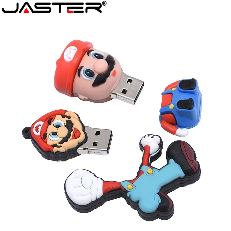 JASTER Super Mario USB флеш-накопитель, флеш-накопитель, мультяшная флешка, 4 ГБ/16 ГБ/32 ГБ/64 ГБ, карта памяти, u-диск, модный подарок