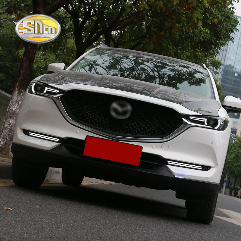 

SNCN LED Daytime Running Lights for Mazda CX-5 CX5 2017 2018 DRL fog lamp driving lights with 12V relay controller