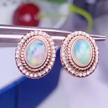 Натуральная белая серьга из опалового стержня,, серебро 925 пробы, 0.8ct* 2шт, драгоценный камень, ювелирные украшения# S971604