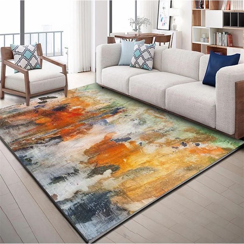 

Nordic INS abstract watercolor doodle mat home bedroom bedside entrance elevator floor mat sofa coffee table anti slip carpet