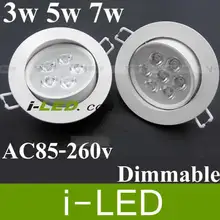 CREE led светильник с силовым драйвером 3 Вт 5 Вт 7 Вт светодиодные встраиваемые лампы AC110-240V Теплый Холодный белый 120 Угол UL CE