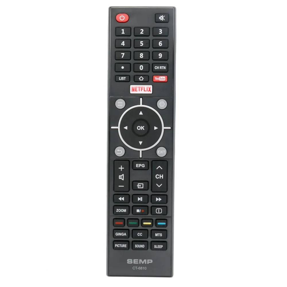 

New SEMP CT-6810 Remote Control with Netflix Youtube fit for Toshiba CT6810 TV