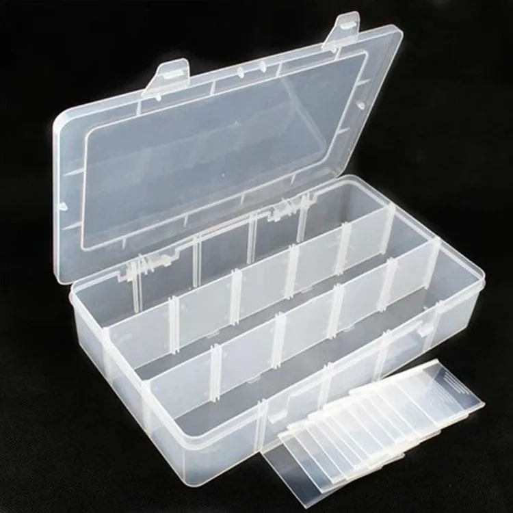 Большой размер 15 пластиковый контейнер для хранения крышка решетки Съемная комбинация пластиковые разноцветные коробки для хранения