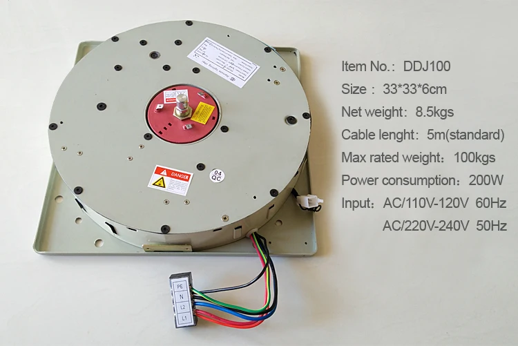 100KG 8M Wall Switch+Remote Control Chandelier Hoist Lighting Lifter Electric Winch Lamp Lifting System 110V,120V,220V,230V,240V
