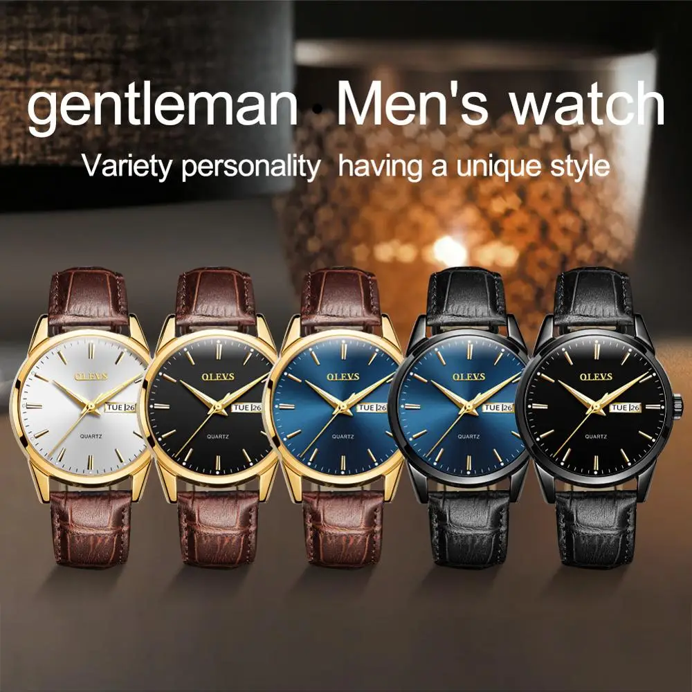 OLEVS мужские часы лучший бренд класса люкс простой день Дата наручные часы водонепроницаемые часы relogio masculino светящиеся стрелки кварцевые часы