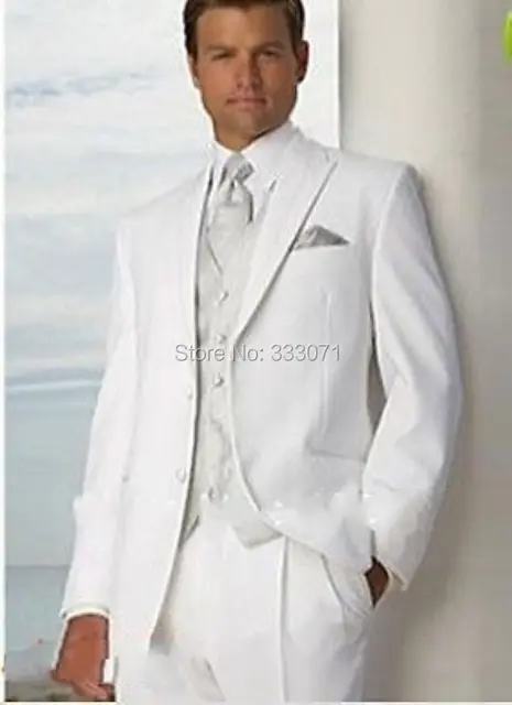 CUSTOM MADE TO MEASURE The latest men tuxedo groom suits white party ... CUSTOM MADE TO MEASURE The latest men tuxedo groom suits white party ...