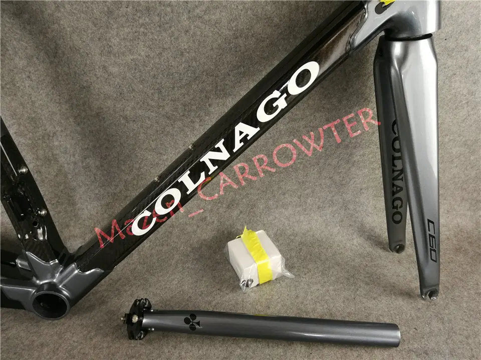 Черно-серый окрашенный CARROWTER T1000 3K глянцевый/матовый Colnago C60 карбоновая рама для дорожного велосипеда с BB386 XS/S/M/L/XL