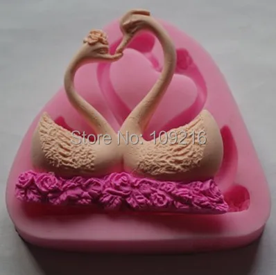 

wholesale !!!1pcs Mini New Style Couples Goose (FM0600) Silicone Handmade Fondant/Cake Decorating DIY Mold