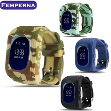 Femperna дети SmartWatch Q50 sos-вызов локатора Tracker Детские Смарт часы с GPS сим-карты России смарт-детские часы для Детская