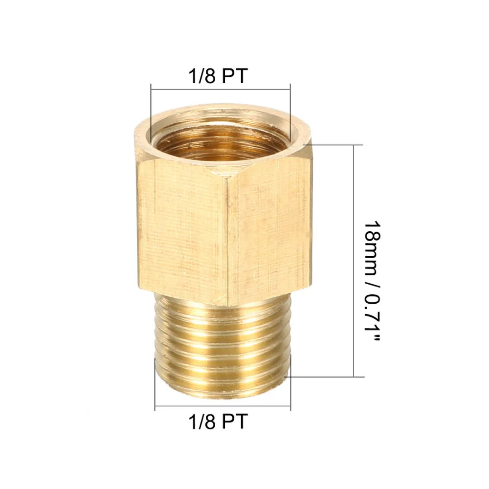 Uxcell латунные резьбовые фитинг для трубы, соединительная муфта 1/2, 3/8 PT Мужской х 1/4 PT Женский Hex переходник подшипника G1/4-19 x G1/4-19 Мужской 5 шт