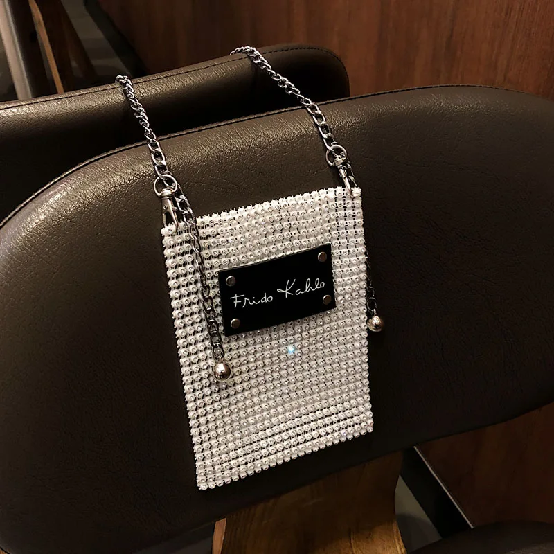 

Chain shoulder-slung women's bag 2019 texture female ocean shoulder bag fashion wild diamond-studded messenger bag