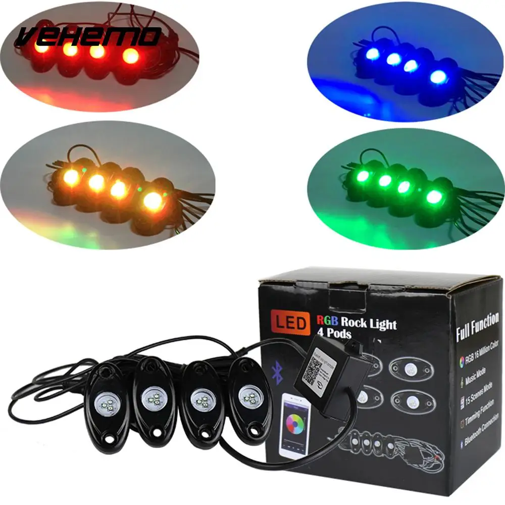 

DC 9-32V Phone Bluetooth Control LED Light Rock Light Car Lamp Streamer Accessory Universal Automobile Car Light