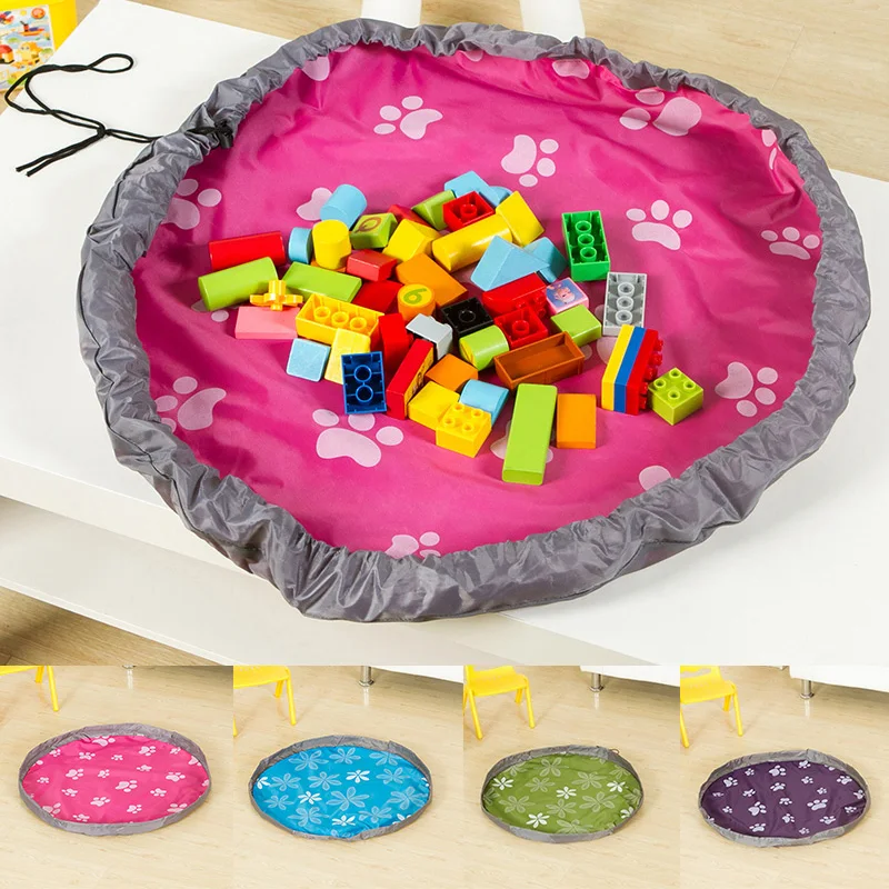 Hot Sale Portable Kids Toy Storage Bag Play Mat For Lego Toys Organizer
