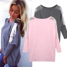 NEW Arrivals font b Women b font Hem Loose Long Sleeve font b Blouse b font