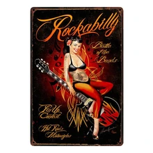 [Mike86] Рок Pin up Музыка металлический оловянный знак гитары настенные плакаты художественная живопись паб ремесло магазин Декор 20*30 см SL-9012