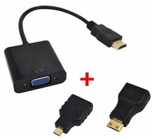 New HDMI to VGA adapter Digital to Analog Video Audio Converter Cable for Xbox 360 PS3 PS4 PC Laptop TV Box Projector